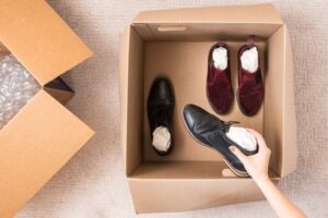 how to pack shoes for moving