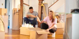 unpacking at new home