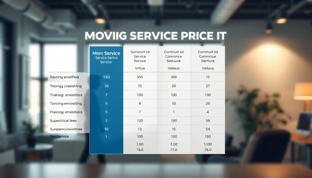 moving service pricing